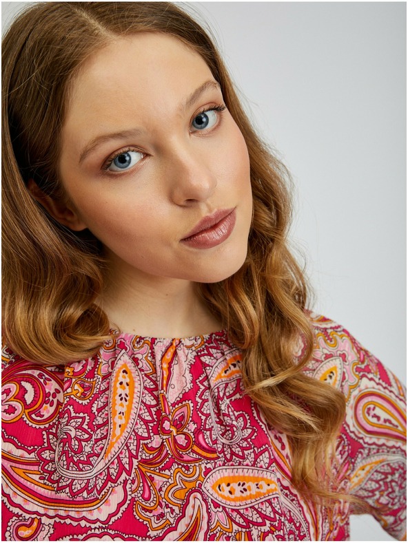 Orsay Červeno-ružová dámska vzorovaná blúzka ORSAY