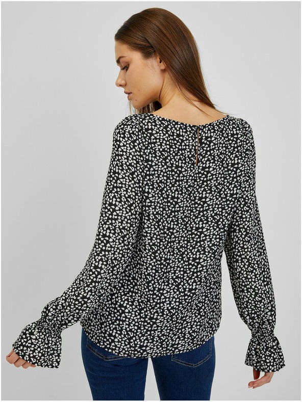 Orsay Bielo-čierna dámska vzorovaná blúzka ORSAY