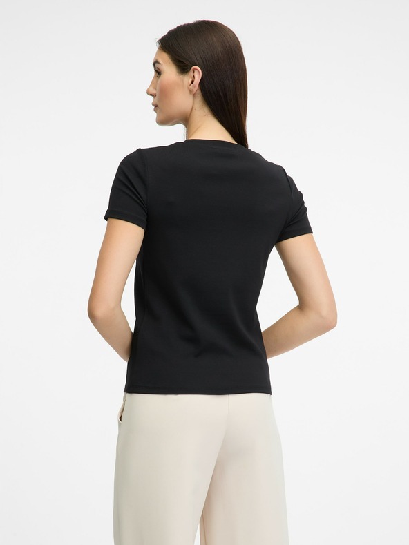Orsay Čierne dámske tričko s krátkym rukávom ORSAY