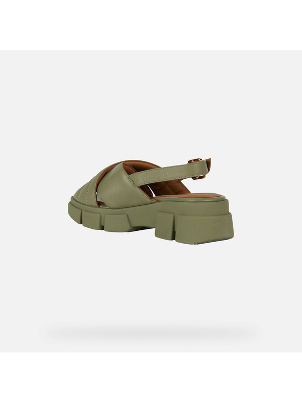 Geox Khaki dámske sandále Geox Lisbona
