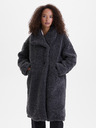 Orsay Tmavosivý dámsky kabát z umelej kožušiny ORSAY