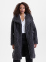 Orsay Tmavosivý dámsky kabát z umelej kožušiny ORSAY