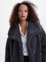 Orsay Tmavosivý dámsky kabát z umelej kožušiny ORSAY