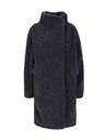 Orsay Tmavosivý dámsky kabát z umelej kožušiny ORSAY