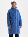 Orsay Modrý dámsky kabát z umelej kožušiny ORSAY