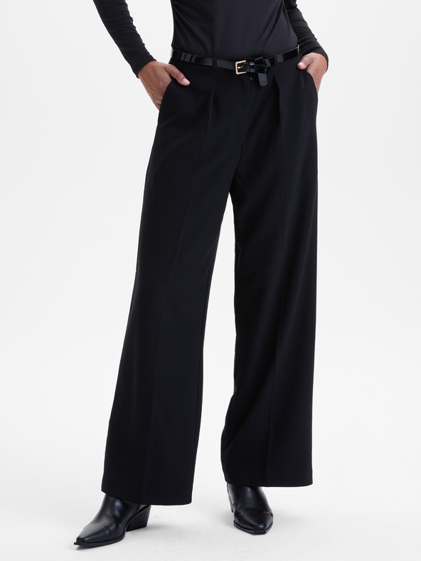 Orsay Čierne široké dámske nohavice ORSAY