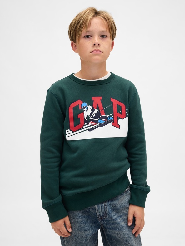 GAP Detská mikina s logom a fleece GAP