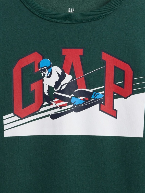 GAP Detská mikina s logom a fleece GAP