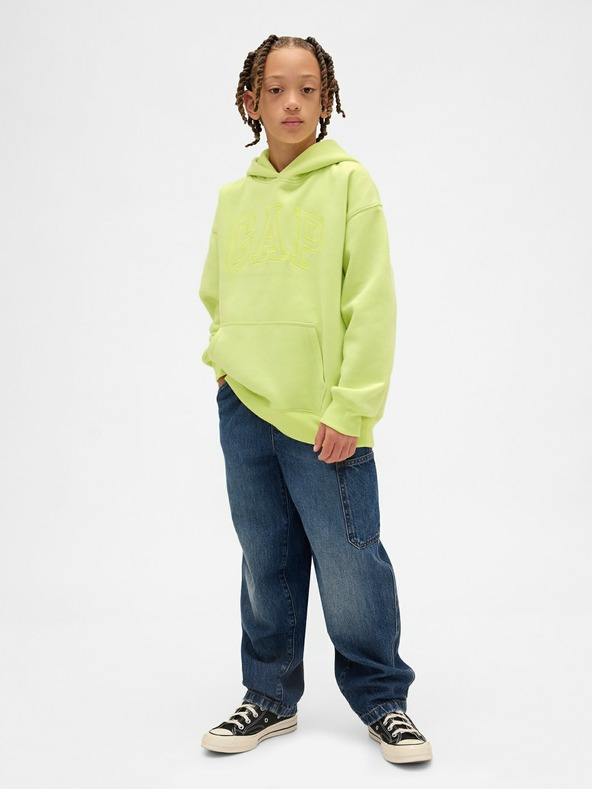 GAP Detská mikina s logom a fleece GAP