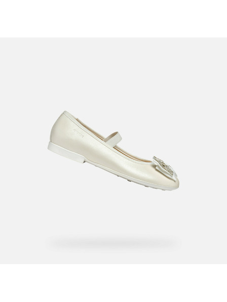 Geox Biele dievčenské balerínky Geox Plie'