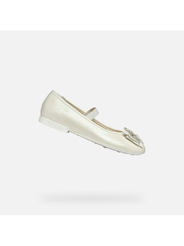 Geox Biele dievčenské balerínky Geox Plie'