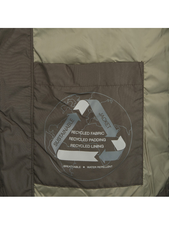 Geox Tmavohnedá pánska páperová bunda Geox Magnete