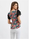 Orsay Modro-čierna dámska blúzka s kvetmi ORSAY