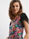 Orsay Modro-čierna dámska blúzka s kvetmi ORSAY