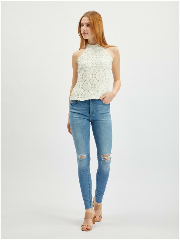 Orsay Krémová dámska čipkovaná blúzka ORSAY