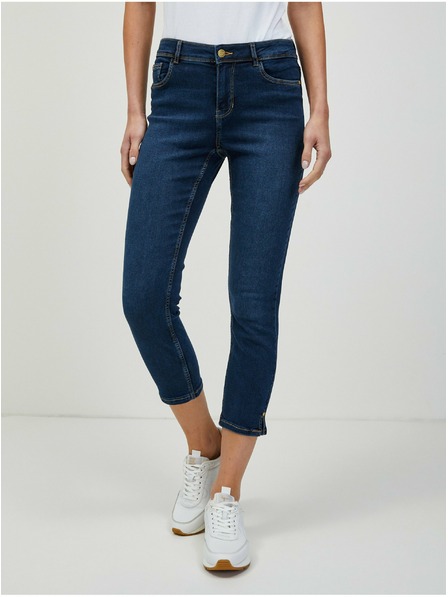 Orsay Tmavomodré skrátené slim fit džínsy ORSAY