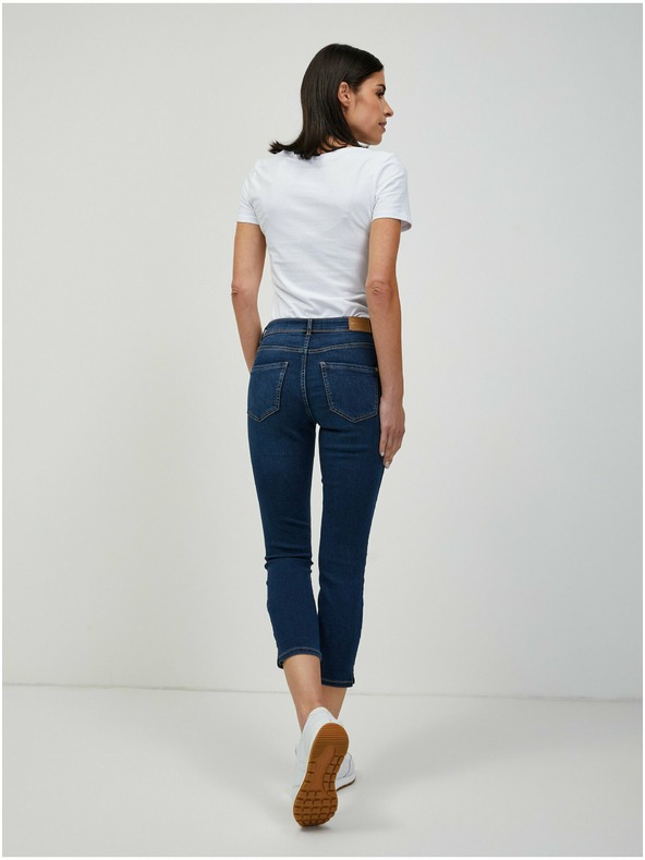 Orsay Tmavomodré skrátené slim fit džínsy ORSAY