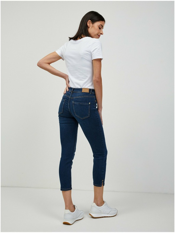 Orsay Tmavomodré skrátené slim fit džínsy ORSAY