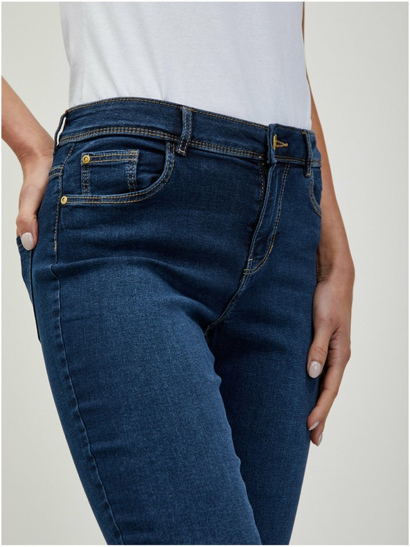 Orsay Tmavomodré skrátené slim fit džínsy ORSAY
