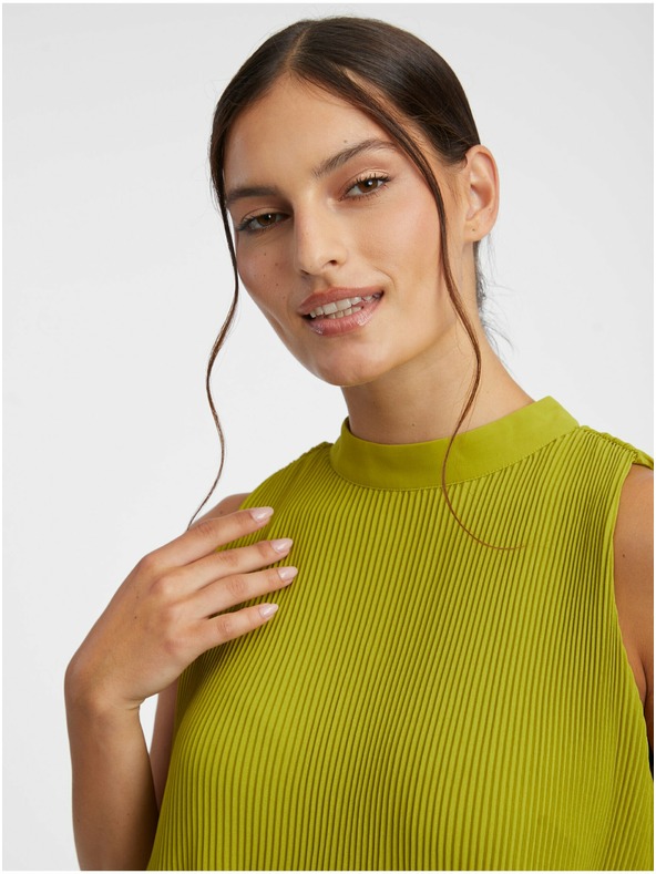 Orsay Zelená dámska rebrovaná blúzka ORSAY