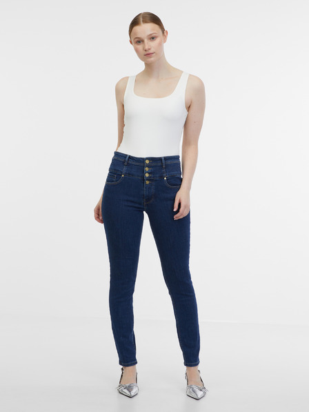 Orsay Tmavomodré dámske džínsy skinny fit ORSAY