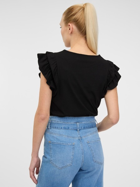 Orsay Čierne dámske tričko s krátkym rukávom ORSAY