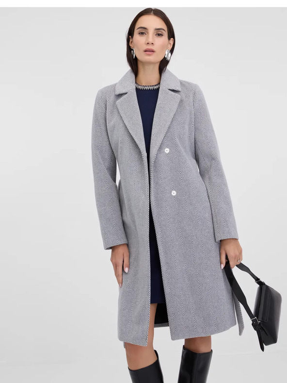 Orsay Sivý dámsky zimný kabát ORSAY