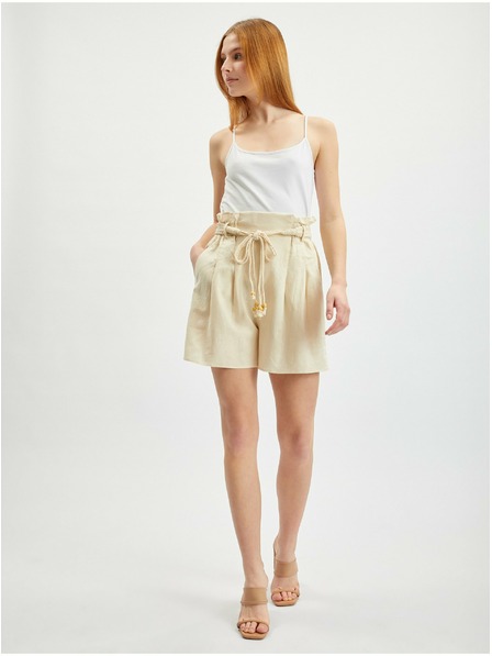 Orsay Béžové dámske plátenné šortky ORSAY