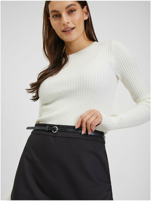 Orsay Čierna dámska sukňa s opaskom ORSAY