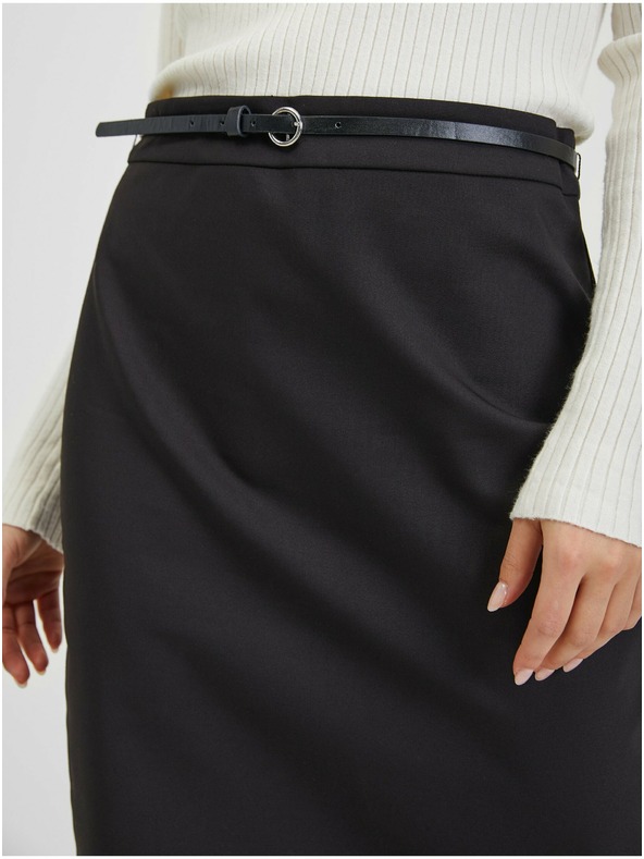 Orsay Čierna dámska sukňa s opaskom ORSAY