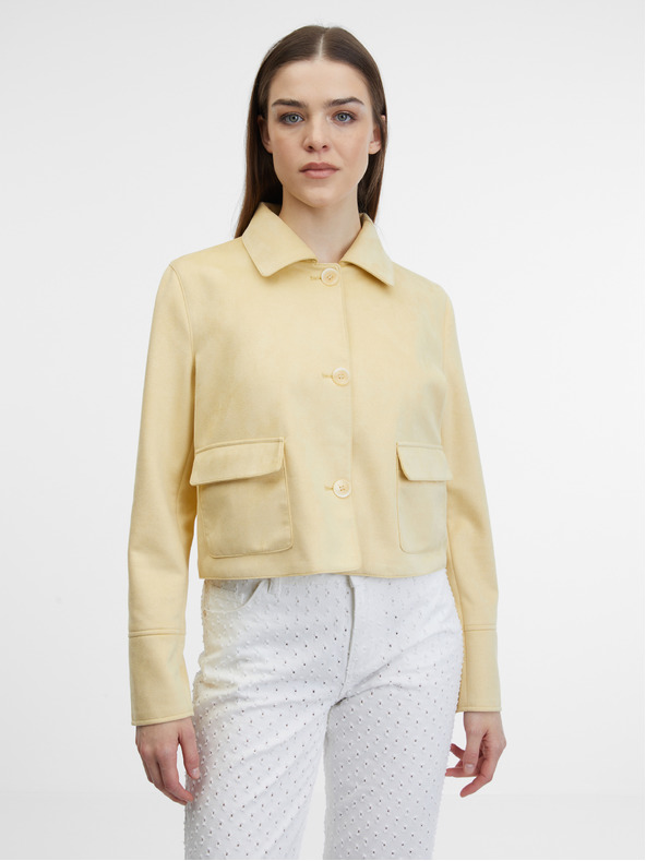 Orsay Žltá dámska bunda v semišovej úprave ORSAY