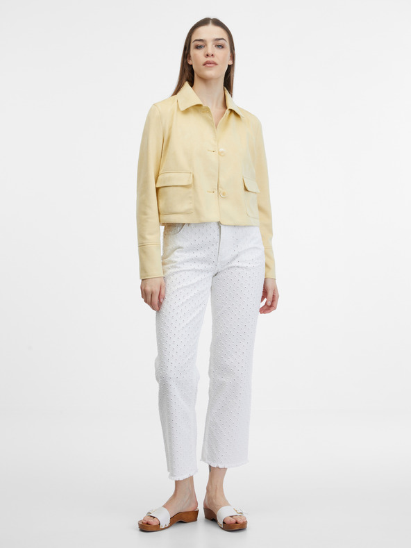 Orsay Žltá dámska bunda v semišovej úprave ORSAY