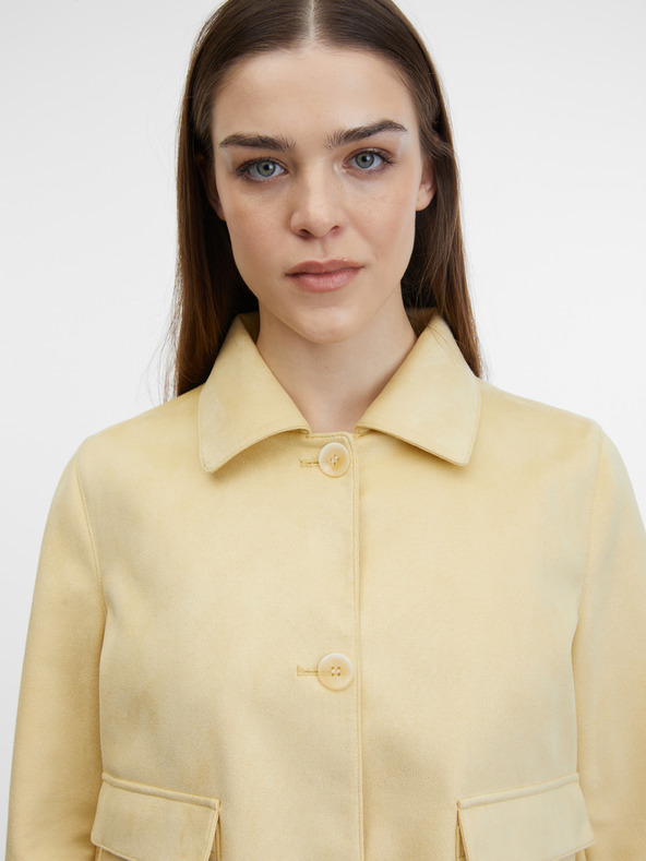 Orsay Žltá dámska bunda v semišovej úprave ORSAY