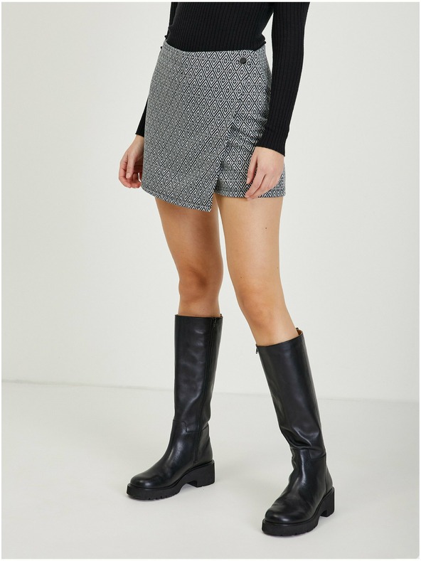 Orsay Čierna dámska vzorovaná sukňa/šortky ORSAY