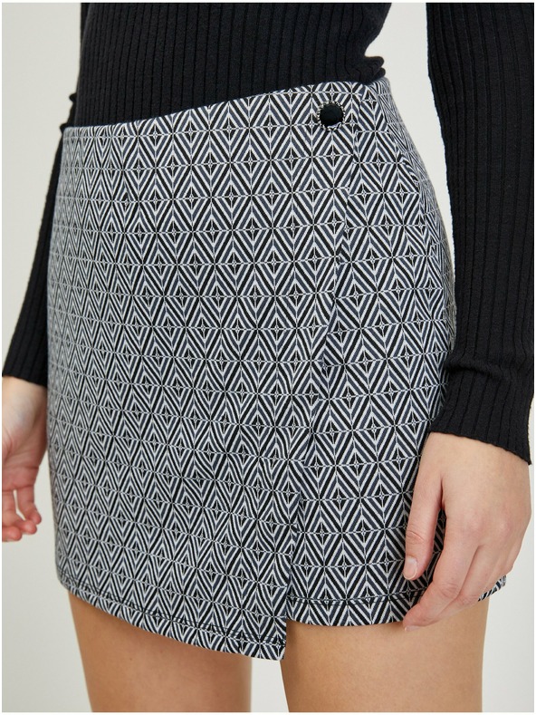 Orsay Čierna dámska vzorovaná sukňa/šortky ORSAY
