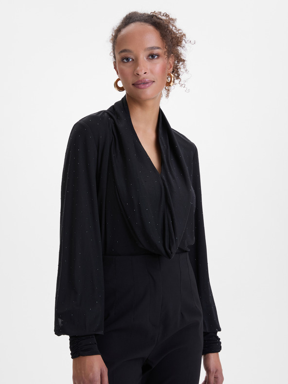 Orsay Čierna dámska blúzka s kamienkami ORSAY