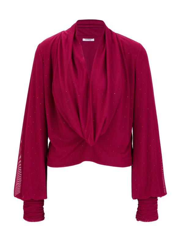 Orsay Vínová dámska blúzka s kamienkami ORSAY