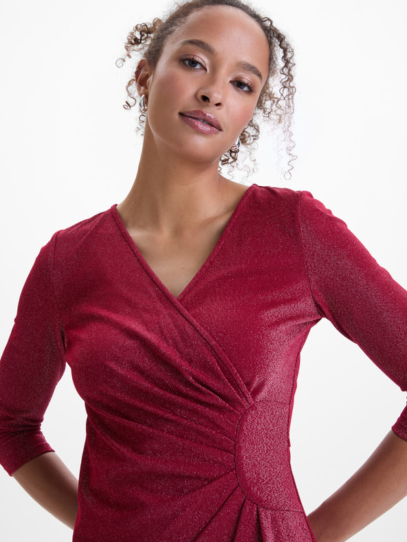 Orsay Vínová dámske šaty po kolená ORSAY