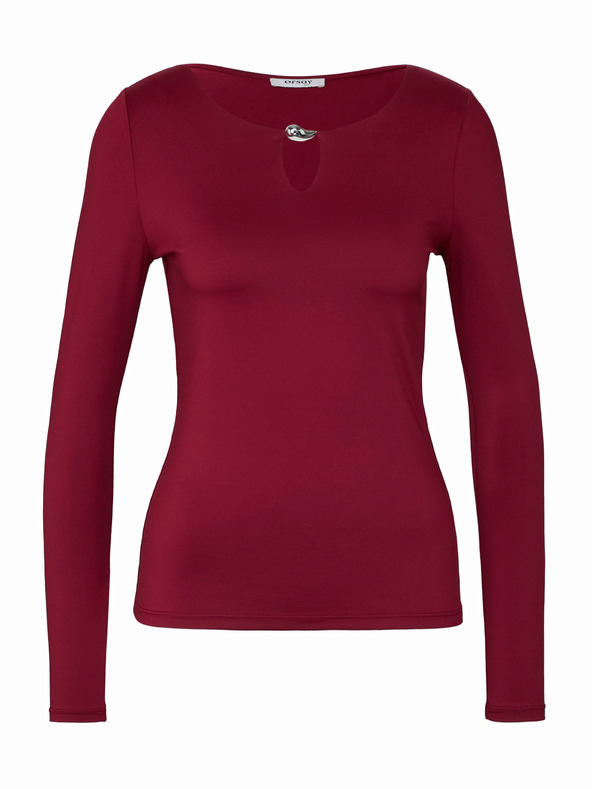 Orsay Vínový dámsky top s dlhým rukávom ORSAY