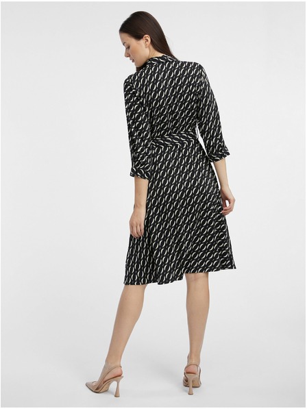 Orsay Čierne dámske vzorované košeľové šaty ORSAY
