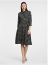 Orsay Čierne dámske vzorované košeľové šaty ORSAY