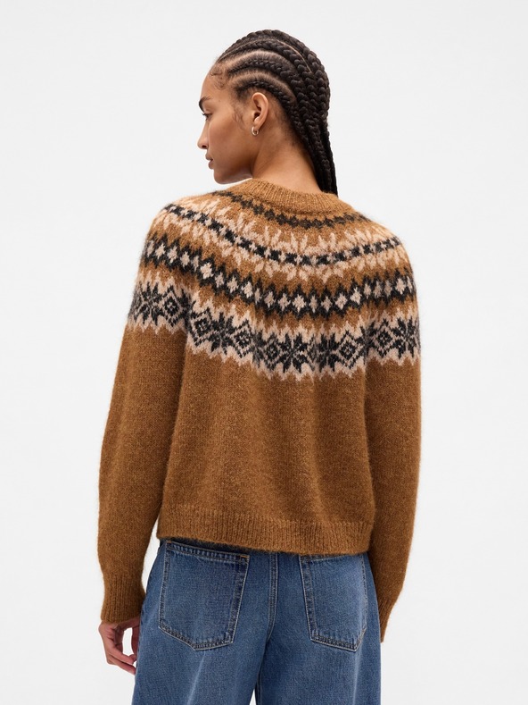 GAP Oversize kardigan Fair Isle s prímesou vlny GAP