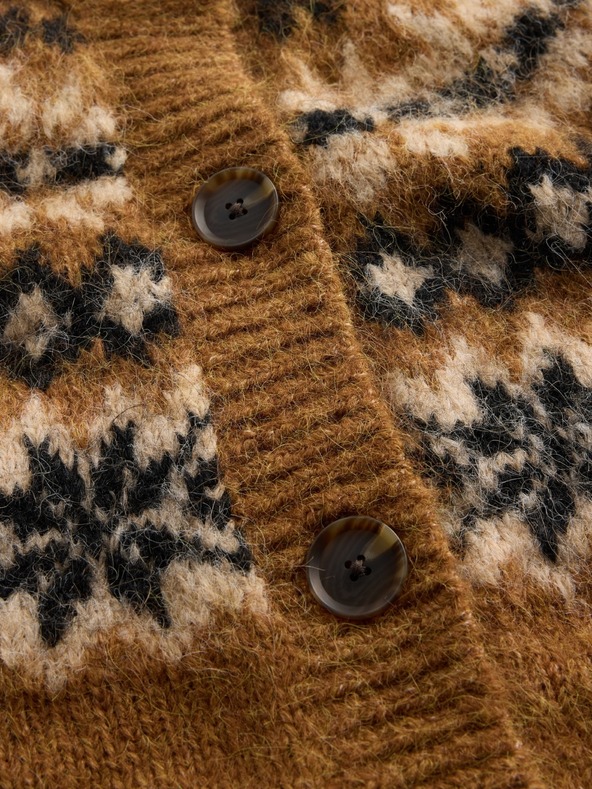 GAP Oversize kardigan Fair Isle s prímesou vlny GAP