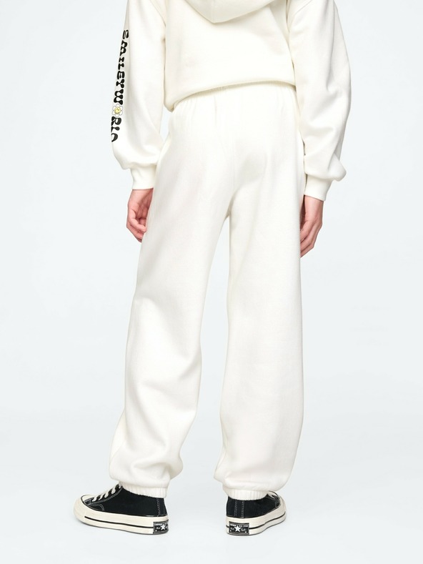 GAP Detské tepláky fleece logo army GAP