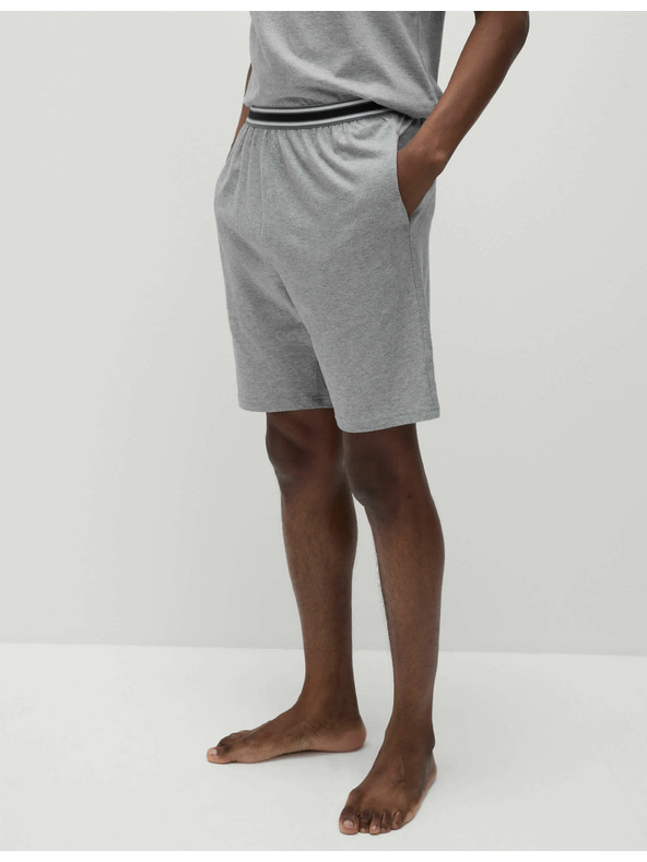 Marks & Spencer Súprava dvoch pánskych pyžamových šortiek z čistej bavlny Marks & Spencer v sivej farbe