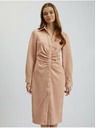 Orsay Svetloružové dámske plášťové šaty so semišovým povrchom ORSAY