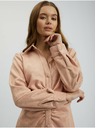 Orsay Svetloružové dámske plášťové šaty so semišovým povrchom ORSAY