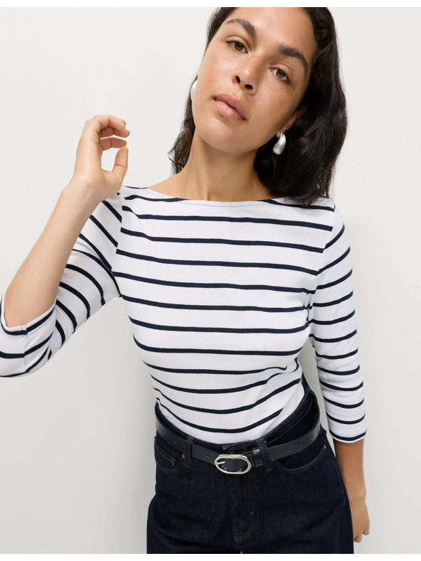 Marks & Spencer Čiernobiele dámske pruhované tričko Marks & Spencer