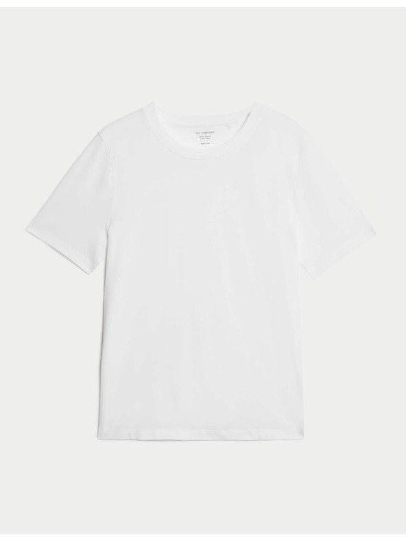 Marks & Spencer Biele dámske bavlnené základné tričko Marks & Spencer