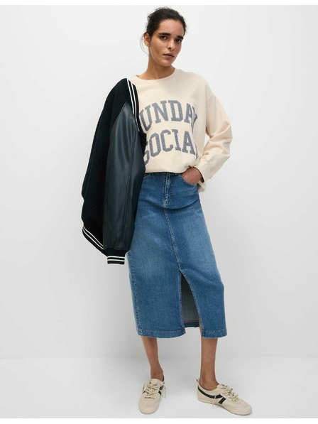 Marks & Spencer Džínsová midi sukňa Marks & Spencer námornícka modrá